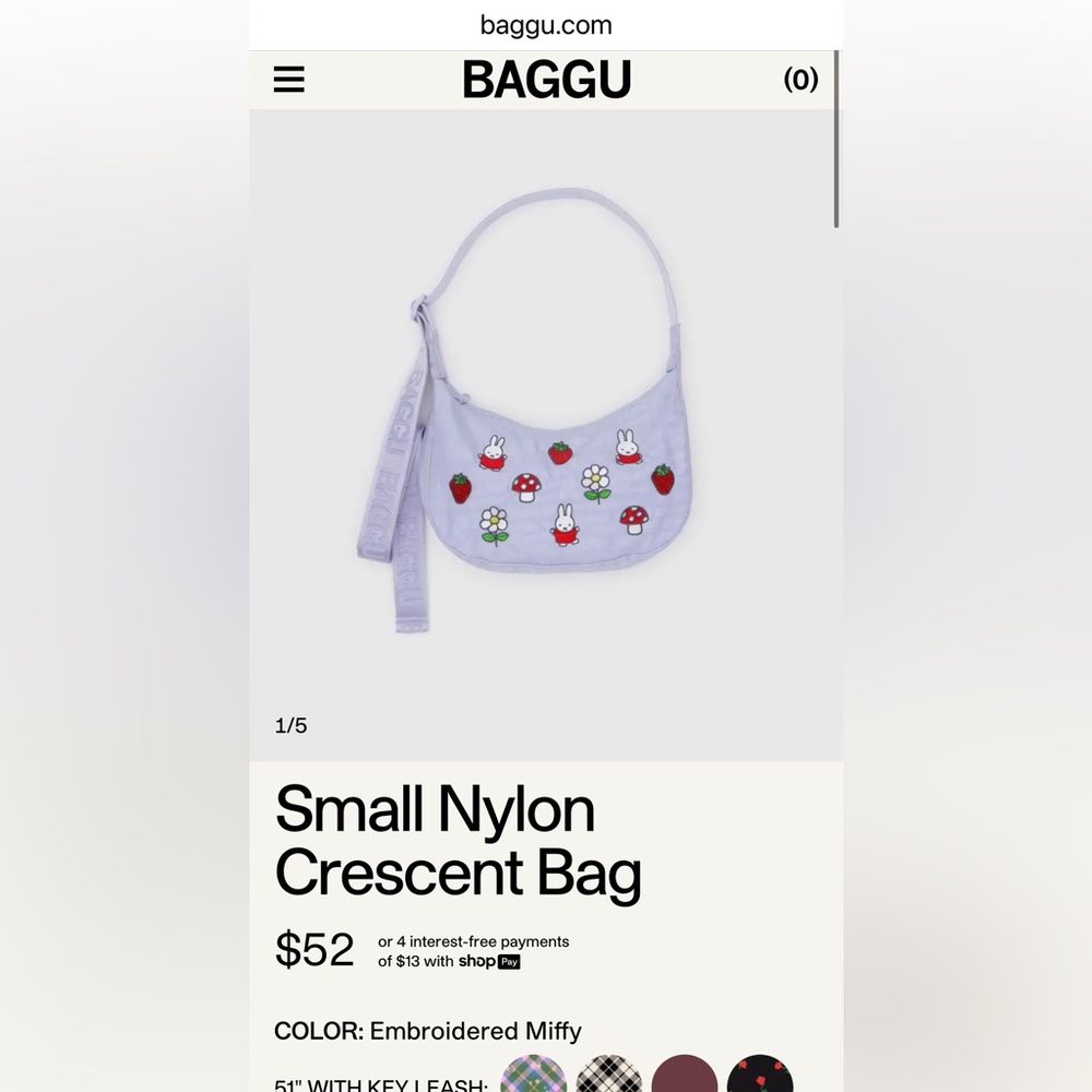 BAGGU Miffy Small Crescent Bag